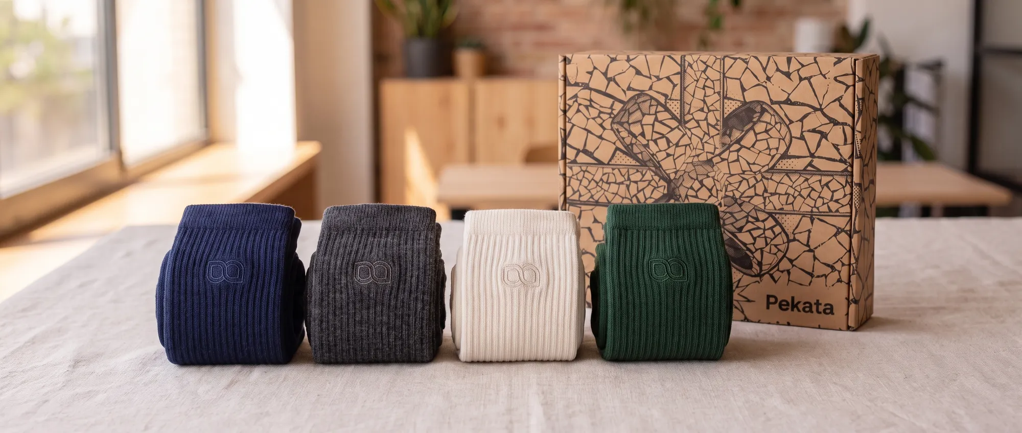 Mitjons de mitja canya personalitzats amb el logo d’una empresa teixit en jacquard